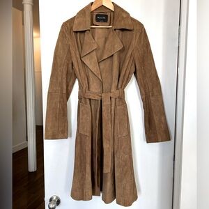 Massimo Dutti Real Suede Trench Coat L